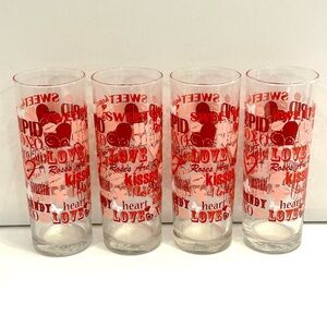 VALENTINE’S / ROMANTIC / HEART GLASSES X 4